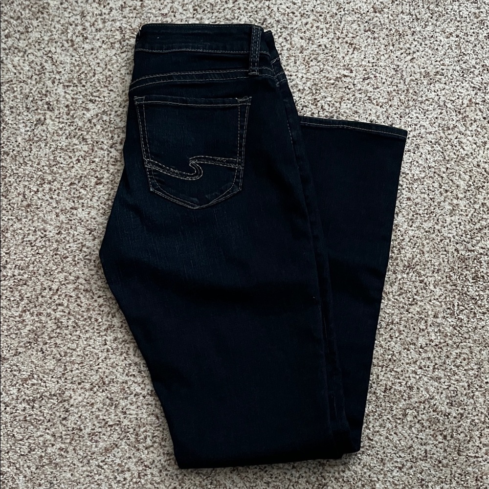 Silver Jeans Women's Dark Blue Straight Leg Jeans